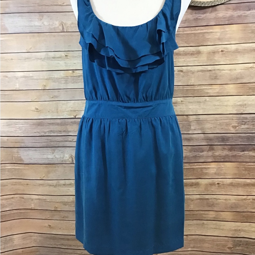 LOFT Blue Ruffled Sundress Mini
